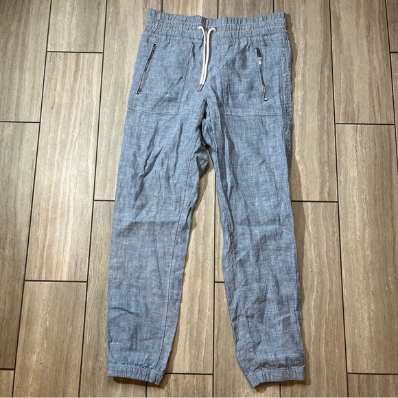 Athleta Cabo Womens Light Weight Linen Jogger Pants in Chambray Blue, Size 4 - Picture 3 of 8